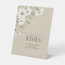 Hoeveel kussen Elegant Rustieke Waterverf Daisy Reclamebord Met Voetstuk