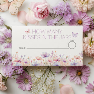 Hoeveel kussen Floral Vlinder Bruiloftsfeest Informatiekaartje