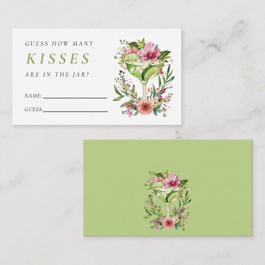 Hoeveel kussen Mexicaanse Fiesta Vrijgezellenfeest Informatiekaartje (Voorkant / Achterkant)