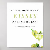 Hoeveel kussen Mexicaanse Fiesta Vrijgezellenfeest Poster (Voorkant)