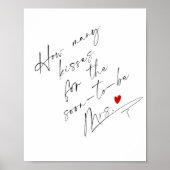 Hoeveel kussen minimalistisch script Vrijgezellenf Poster (Voorkant)