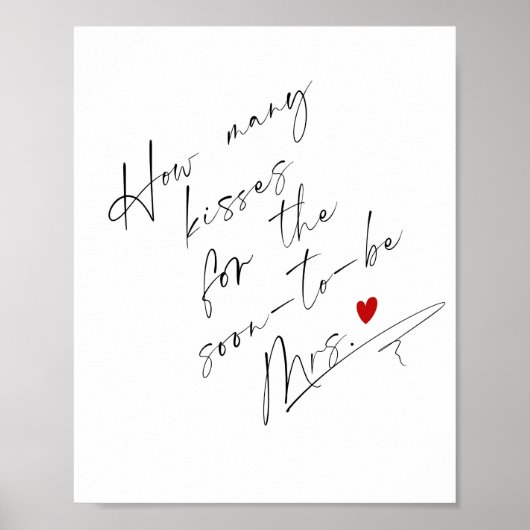 Hoeveel kussen minimalistisch script Vrijgezellenf Poster (Voorkant)