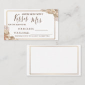 Hoeveel kussen om Mrs.-doucherekaart te worden Plaatskaartje (Voorkant / Achterkant)