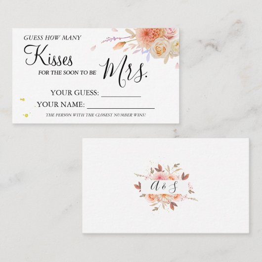 Hoeveel kussen om Mrs.-doucherekaart te worden Plaatskaartje (Voorkant / Achterkant)