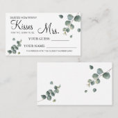 Hoeveel kussen om Mrs.-doucherekaart te worden Plaatskaartje (Voorkant / Achterkant)