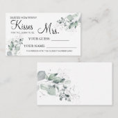 Hoeveel kussen om Mrs.-doucherekaart te worden Plaatskaartje (Voorkant / Achterkant)