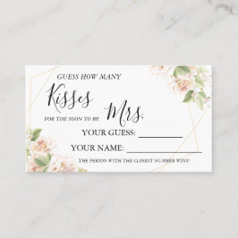 Hoeveel kussen om Mrs.-doucherekaart te worden Plaatskaartje