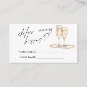 Hoeveel kussen Parels en Prosecco bruidsspel Informatiekaartje (Voorkant)