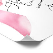 Hoeveel kussen Pink Bow Script Vrijgezellenfeest Poster (Hoek)