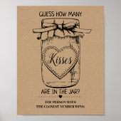 Hoeveel kussen rustieke bruidsdouche spelbord poster (Voorkant)