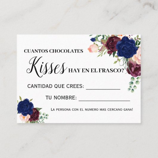 Hoeveel kussen spel engels spaans shower kaart plaatskaartje (Achterkant)