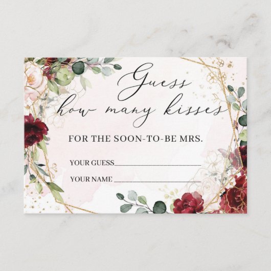 Hoeveel kussen spel kaart boho bordeaux bloemenspe (Voorkant)