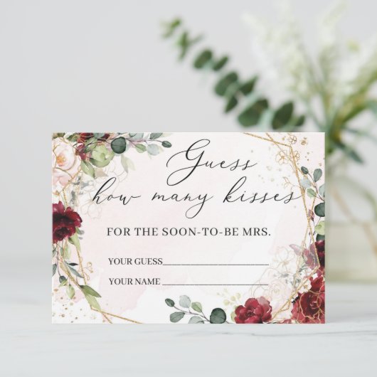 Hoeveel kussen spel kaart boho bordeaux bloemenspe (Staand voorkant)