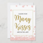 Hoeveel kussen teken je | Roze en gouden Vrijgezel Kaart (Voorkant)