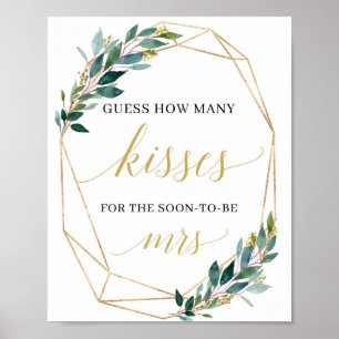 Hoeveel kussen tekenen groene eucalyptusbladeren poster