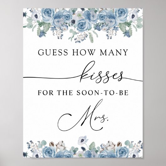 Hoeveel kussen voor de aanstaande mevrouw bord poster (Voorkant)