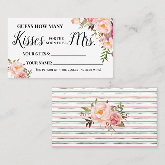 Hoeveel kussen voor de Soon om Mrs Game Kaart te z Plaatskaartje (Voorkant / Achterkant)