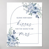 Hoeveel Kussen Vrijgezellenfeest Dusty Blue Game Poster (Voorkant)