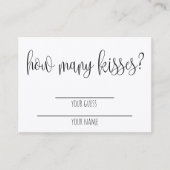 Hoeveel kussen? Vrijgezellenfeest Game Kaart Plaatskaartje (Voorkant)