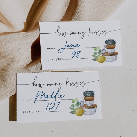 Hoeveel kussen Vrijgezellenfeest raden spel Kaart