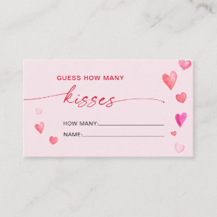 Hoeveel kussen Vrijgezellenfeest Valentijns spel Informatiekaartje