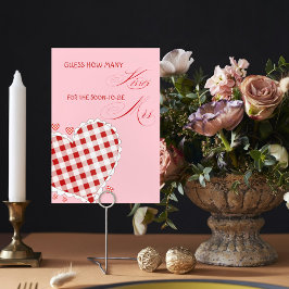 Hoeveel kussen Vrijgezellenfeest Valentijns spel Reclamebord Met Voetstuk