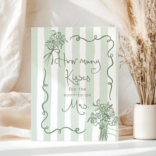 Hoeveel kussen Whimsical vrijgezellenfeest Poster