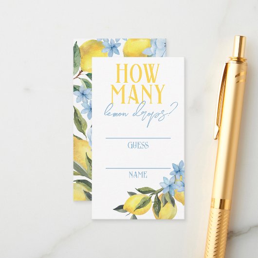 Hoeveel Lemon Drop-feestspel raadkaarten Visitekaartje