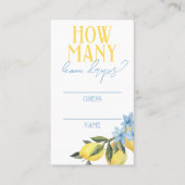 Hoeveel Lemon Drop-feestspel raadkaarten Visitekaartje (Voorkant)