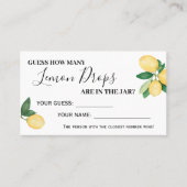 Hoeveel Lemon Drops Vrijgezellenfeest Game kaart Plaatskaartje (Voorkant)