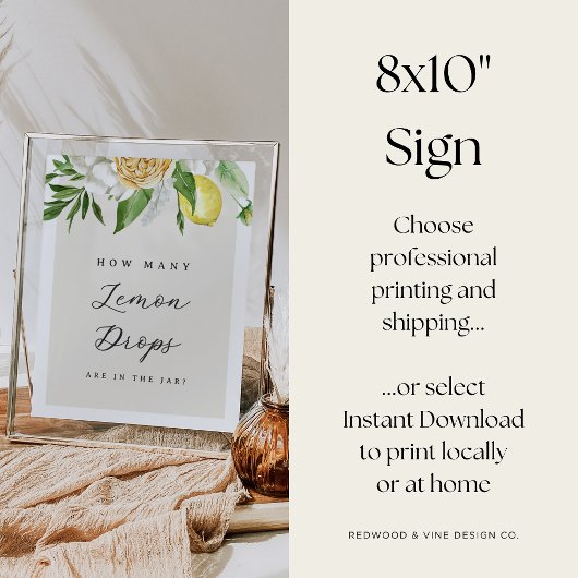 Hoeveel Lemon Drops Vrijgezellenfeest Game Sign Poster