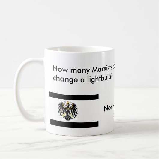 Hoeveel marxisten heeft het nodig? koffiemok (Links)