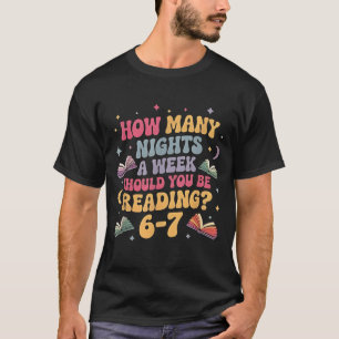 Hoeveel nachten lezen 67 Meme zes zeven leraar T-shirt