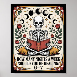Hoeveel nachten lezen Meme 6 7 Grappige Boekliefhe Poster
