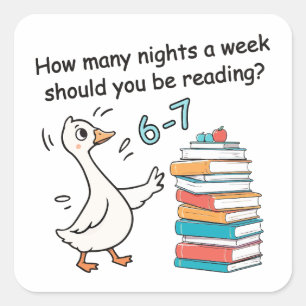 Hoeveel nachten per week moet je 6-7 lezen vierkante sticker