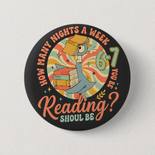 Hoeveel nachten per week moet je lezen? 67 ronde button 5,7 cm