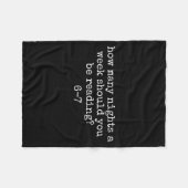 Hoeveel nachten per week moet je lezen 6 7 M Fleece Deken (Voorkant (Horizontaal))