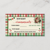 Hoeveel Ornamenten Spel Kerstmis Plaid Kaart Plaatskaartje (Voorkant)