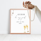 Hoeveel parels Champagne Bruiloftsspel Bord Poster