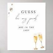 Hoeveel parels Champagne Bruiloftsspel Bord Poster (Voorkant)