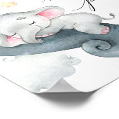 Hoeveel pinda's mama baby olifant roze wit poster (Hoek)