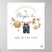 Hoeveel pompoen in Jar Rustic Baby shower Poster (Voorkant)