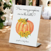 Hoeveel pompoenen in het Baby shower van Jar Reclamebord Met Voetstuk