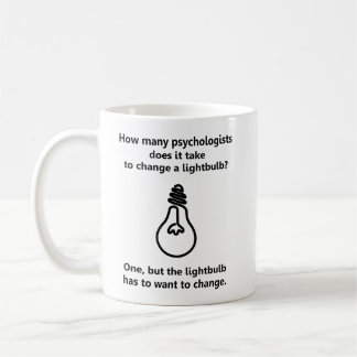 Hoeveel psychologen lightbulb humor grap koffiemok