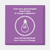 Hoeveel psychologen lightbulb humor grap magneet (Voorkant)