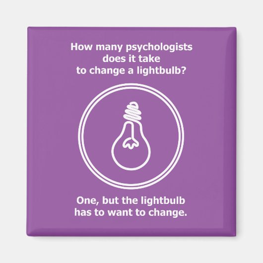 Hoeveel psychologen lightbulb humor grap magneet (Voorkant)