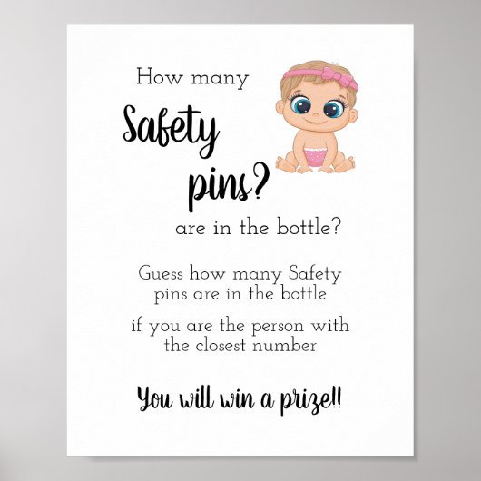 Hoeveel "Safety Pins Baby Girl" Poster (Voorkant)