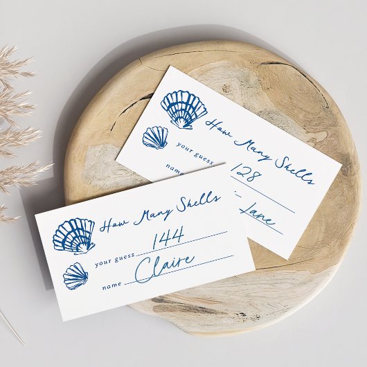 "Hoeveel schelpen" raden spel Kaart