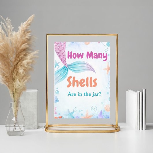 Hoeveel Shel zijn er in de pot Baby shower Game te Poster
