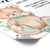 Hoeveel Snoepjes Beer Greenery Shower Game Sign Poster (Hoek)